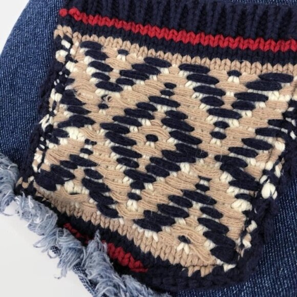 P.S Erin Wasson Women's 24 Shorts Denim Cut-offs Distressed Knit Back Pocket - Picture 5 of 7